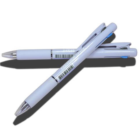 Two white pens with metallic accents on a white background paradigm spark